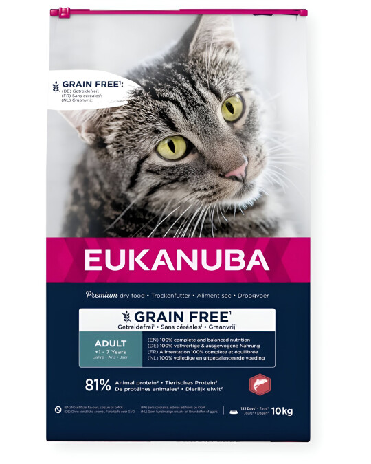 Image of Eukanuba Grain Free Cat Adult Salmon [Вреќа 10кг]