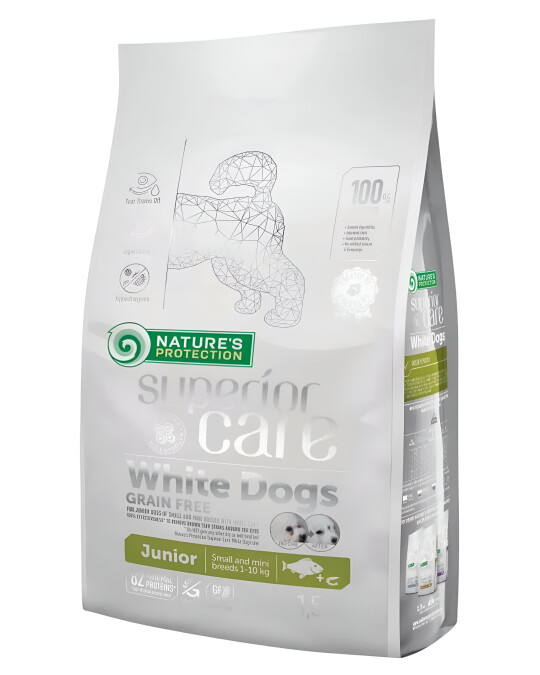 Image of Nature’s Protection Superior Care White Dogs Grain Free White Fish Junior [Вреќа 1,5кг]