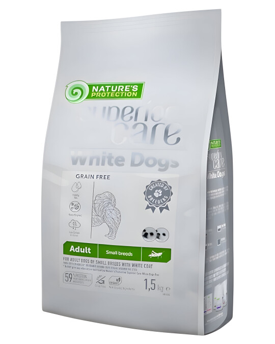 Image of Nature’s Protection Superior Care White Dog Grain Free With Insect Adult Small Breed [Вреќа 1,5кг]