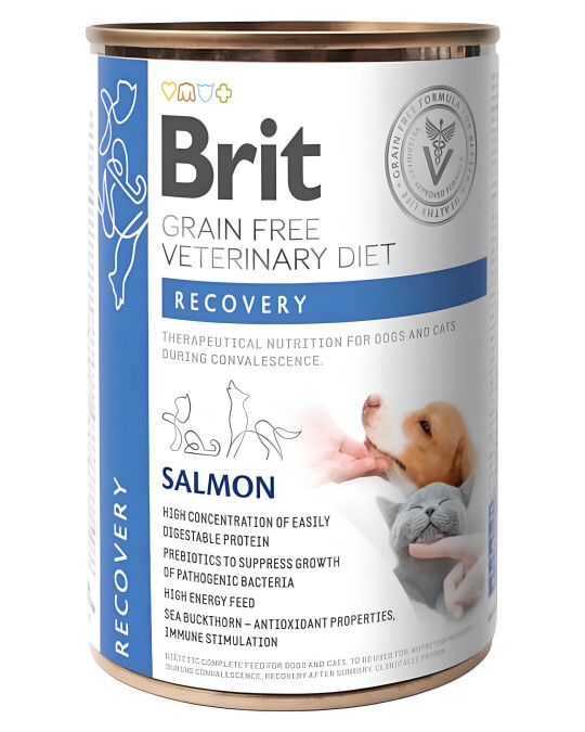 Image of Brit Veterinary Diet Recovery - Комплетна диетална храна за кучиња и мачки – за нутритивно обновување и регенерација [Конзерва 400гр]