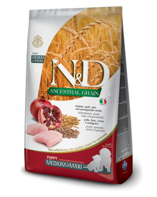 Image of N&D Low Ancestral Grain Dog Chicken & Pomegranate Puppy Medium & Maxi