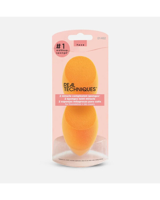 Image of REAL TECHNIQUES Sponge + Miracle Complexion сет од два сунгери за пудра