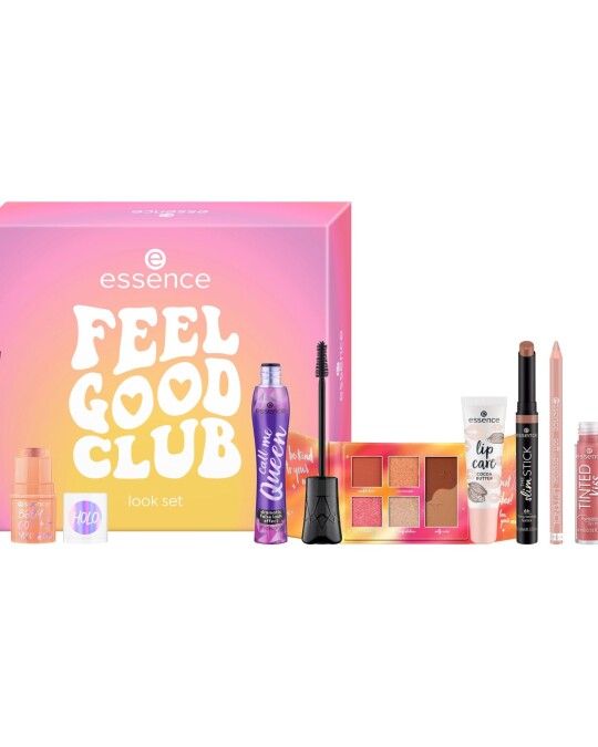 Image of Feel Good Club Call Me Queen маскара+Protect Your Energy Mini палета сенки за очи+Baby Got Blush течно руменило+Baby Got Holo Glow хајлајтер+The Slim Stick кармин за усни+Soft & Precise молив за усни+Lip Care Cocoa Butter балзам за усни+Tinted Kiss Hydrating Lip Tint сјај за усни