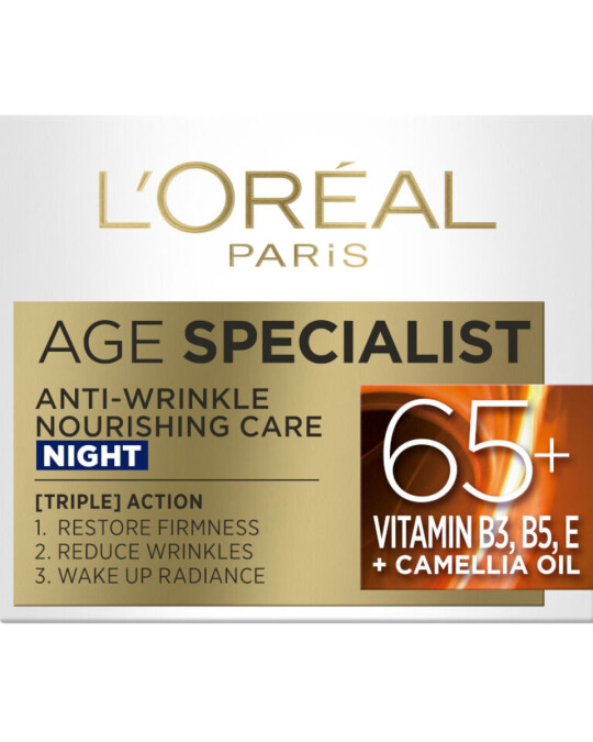 Image of L`OREAL PARIS Age Specialist 65+ Ноќен  крем против брчки 50мл