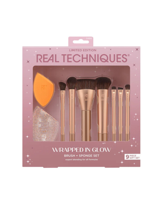 Image of REAL TECHNIQUES Brush + Sponge Set Wrapped In Glow сет за шминкање