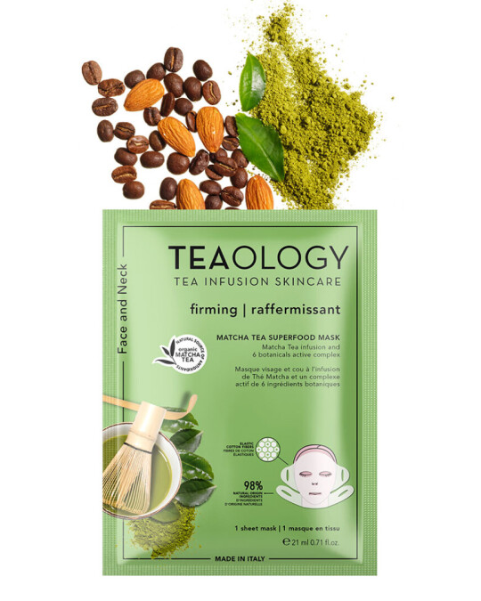 Image of TEAOLOGY Matcha Tea суперхрана маска за лице и врат за ревитализација и нега на кожата 21мл