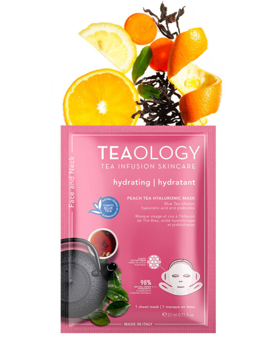Image of TEAOLOGY Peach Tea Hyaluronic хијалуронска маска за интензивна хидратација на кожата 21мл