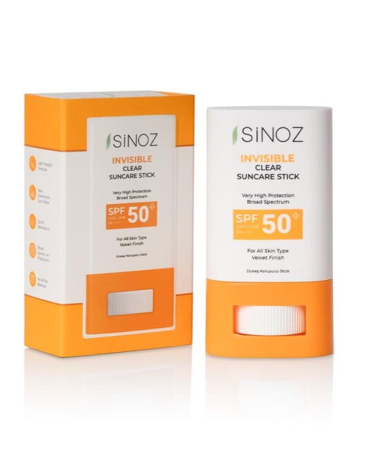 Image of SINOZ Invisible Clear крем за лице со заштитен фактор во  стик SPF50+ 15гр