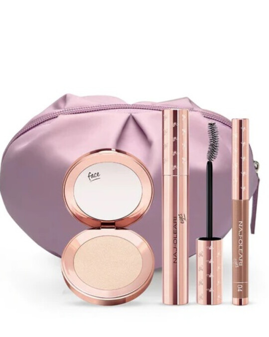 Image of СЕТ NAJ OLEARI Macaron Dream ( маскара + молив за очи + хајлајтер + козметички несесер)