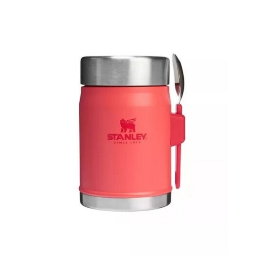 Image of Classic Food Thermos with Utensil 0.4 L - сад за пренос на храна, Hot Coral