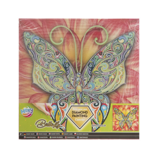 Image of Diamond Painting on Canvas - сликање со монистри Butterfly 30 x 30 cm