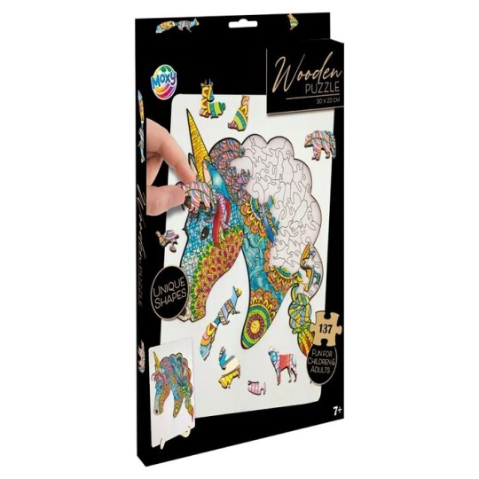 Image of Wooden Puzzle – сложувалка Unicorn 137 pcs