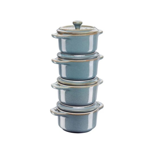 Image of Staub, Ceramique – сет од 4 садови за готвење Ancient-Turquoise