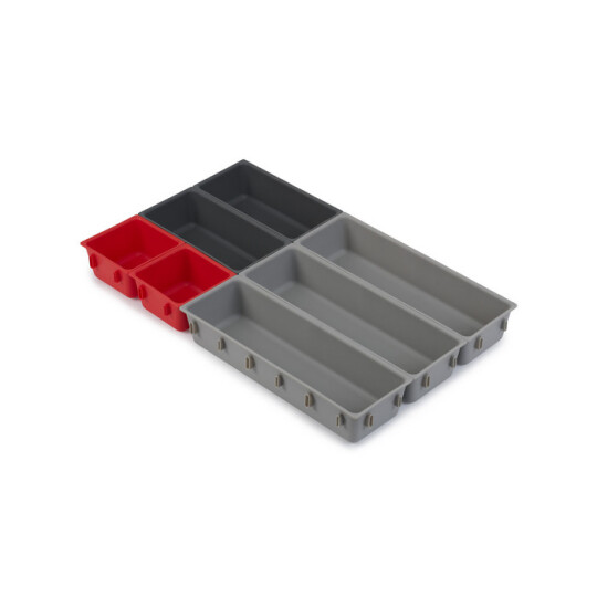Image of Duo 7pc Drawer Organiser Set - организер за во фиока (Grey/Red)