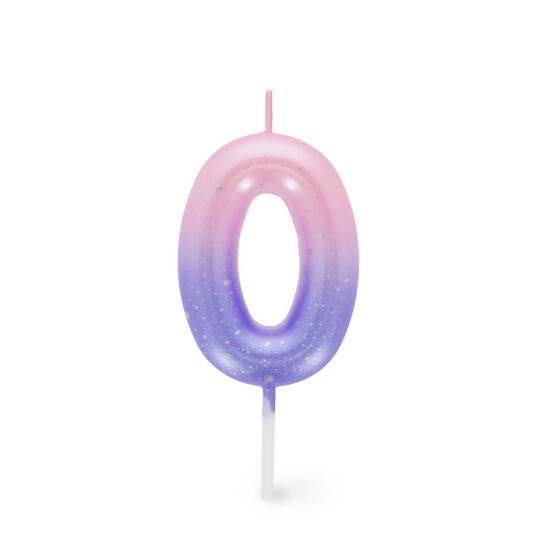 Image of Happy Birthday Candles - свеќа Number 0 - Pink