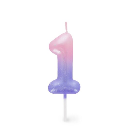 Image of Happy Birthday Candles - свеќа Number 1 - Pink