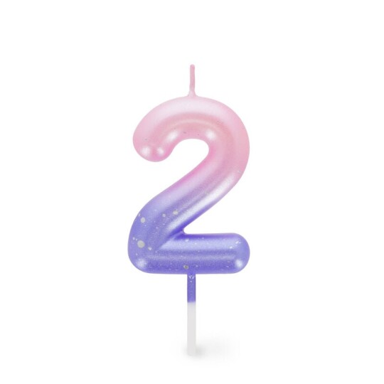 Image of Happy Birthday Candles – свеќа Number 2 – Pink