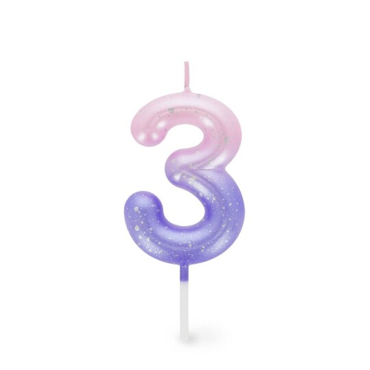 Image of Happy Birthday Candles - свеќа Number 3 - Pink