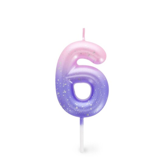 Image of Happy Birthday Candles – свеќа Number 6 – Pink