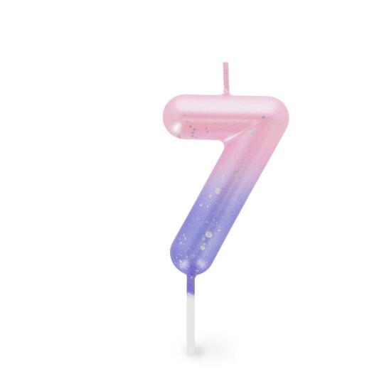 Image of Happy Birthday Candles - свеќа Number 7 - Pink