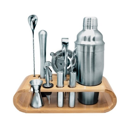 Image of Cocktail set with wooden base