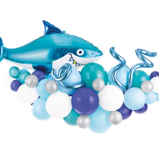 Image of Balloon garland - балон - Shark, blue, 150x95cm