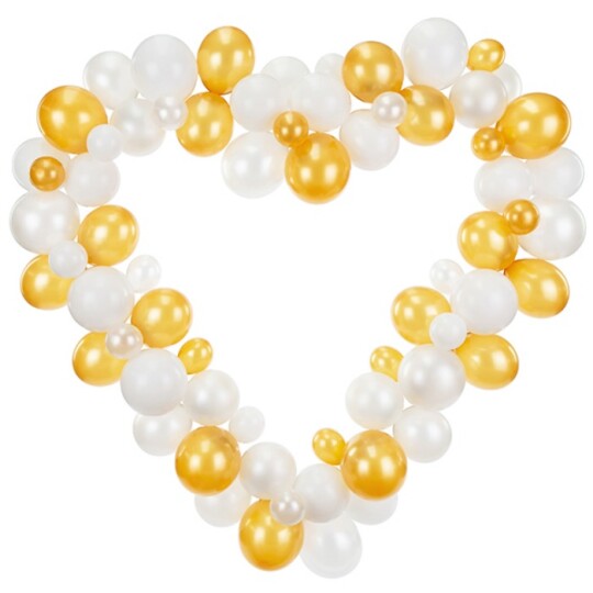 Image of Balloon garland - балон with frame, white, 160 cm - 1 комплет / 68 балони