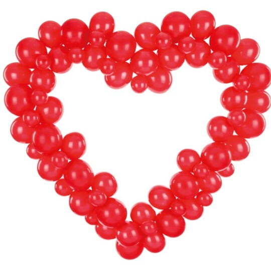 Image of Balloon garland - балон with frame, red, 160 cm - 1 комплет / 68 балони