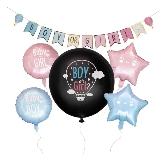 Image of Gender Reveal Party Kit - декорација, Pink Or Blue, We Love You