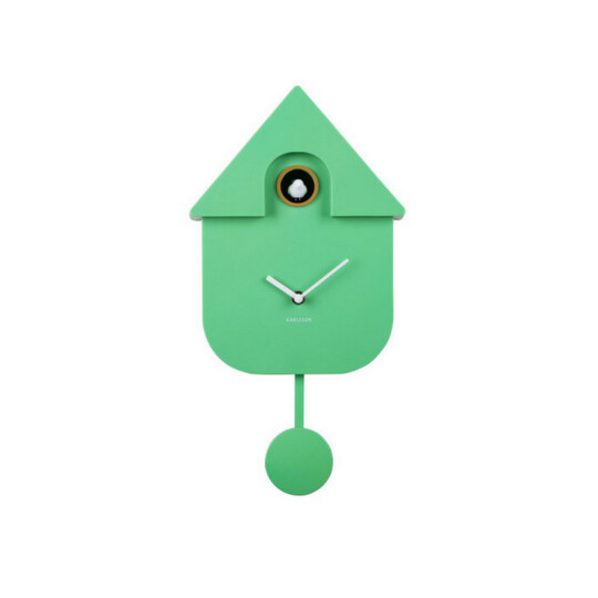 Image of Karlsson Wall clock Modern Cuckoo - часовник Bright green