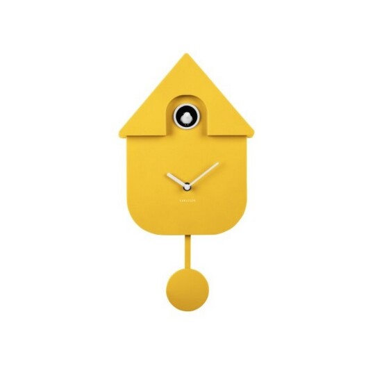 Image of Karlsson Wall clock Modern Cuckoo - часовник Bright yellow