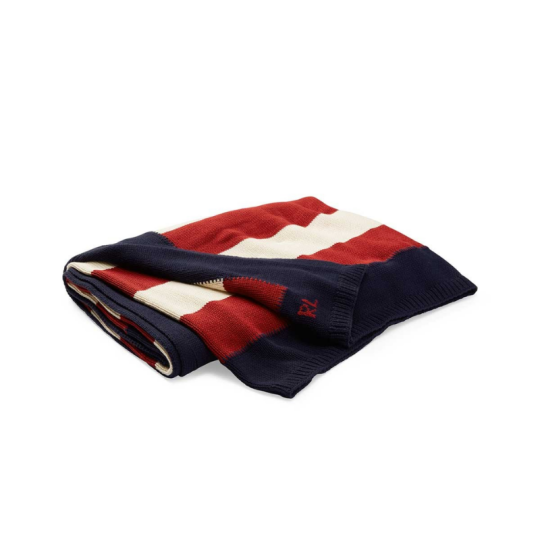 Image of RALPH LAUREN FLAG Navy - прекривач 140х180