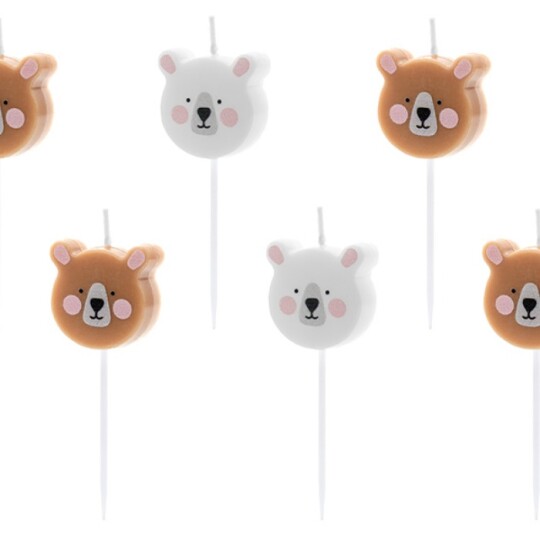 Image of Birthday candles - свеќи Bear, mix - 1 пакување / 6 парчиња