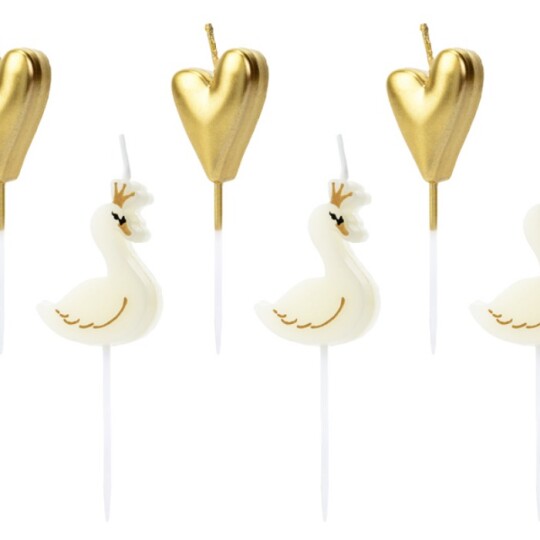 Image of Birthday candles - свеќи Lovely Swan, mix - 1 пакување / 6 парчиња