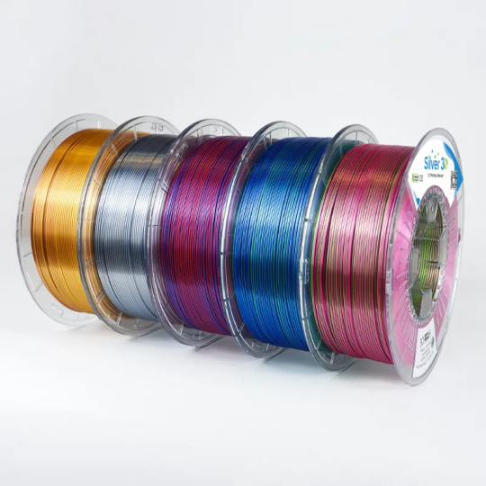 Image of Silver3D Black - gold Dual-color silk PLA  - Црно со златно