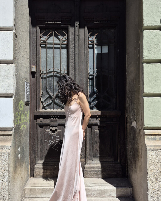 Image of Long satin dress