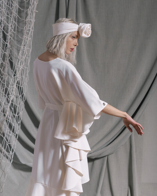 Image of White dress with ruffles