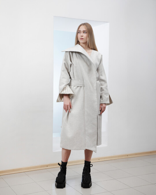 Image of Women's Asymmetrical Belted Wrap Coat