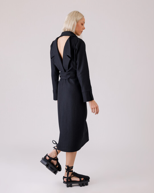 Image of Black Wool Dress