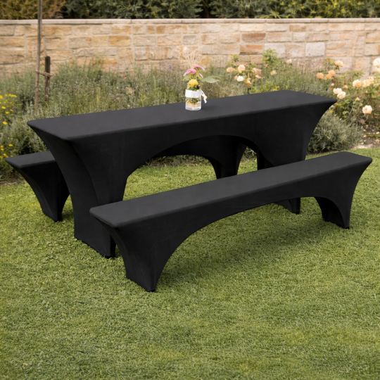 Image of Прекривка сет маса/клупи Црна FABBYGO