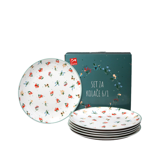 Image of Порцелански сет за колачи Металац Цветна
