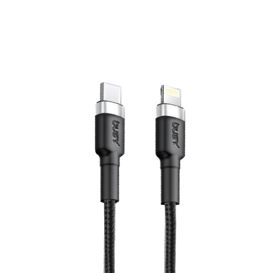 Image of Busy® Type-C to Lightning Braided cable 27W 1m. silver