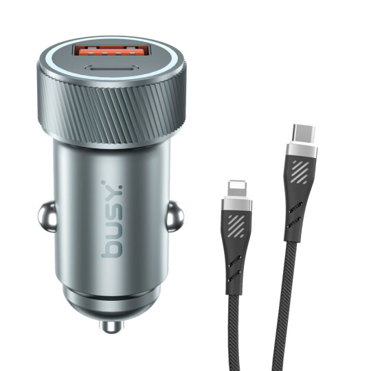 Image of Busy® Dual car charger with Lightning cable - 51065
