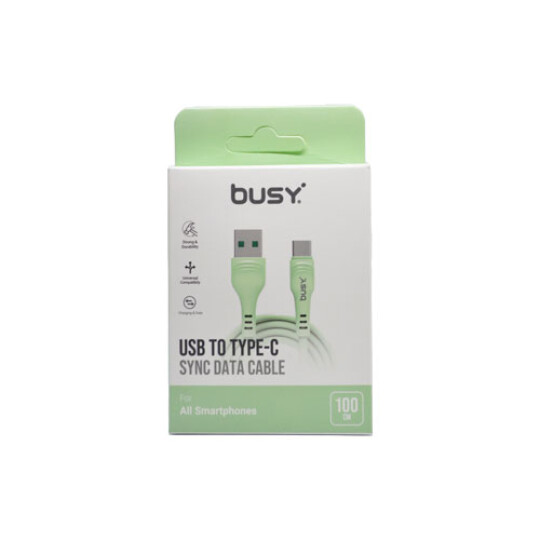 Image of Busy® USB  to Type-C 1m. Light Green