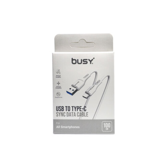 Image of Busy® USB to Type-C 1m. Light Grey
