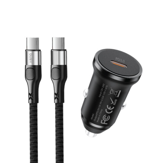 Image of Busy® 2 in1 car charher with cable C to C - 51076