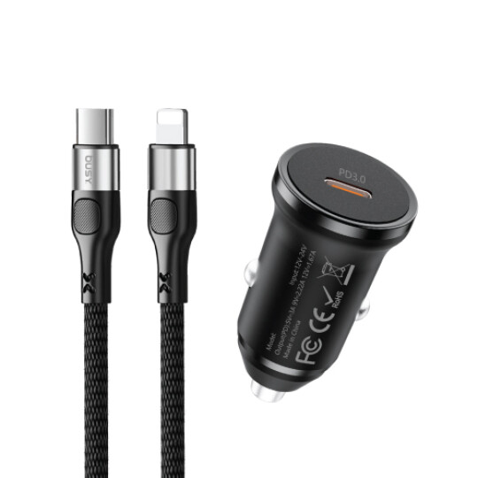Image of Busy® 2 in1 car charher with cable C to Lightning - 51077