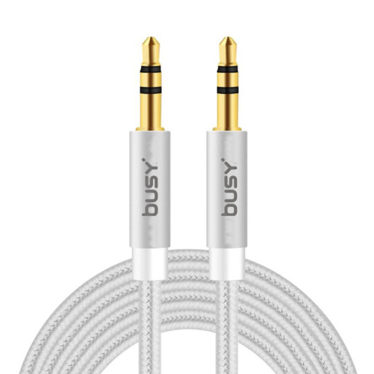 Image of Busy® Aux cable 1m silver (jack to jack)-50709