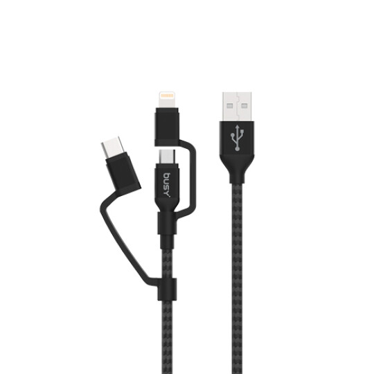 Image of Busy® 3in1 Fast Charge Sync USB cable - 050690