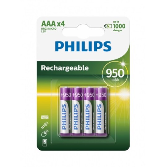 Image of Philips baterii  R03/AAA MULTILIFE 950Mah Rechargeable 634490